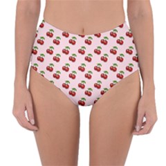 Retro Pink Cherries Reversible High-waist Bikini Bottoms