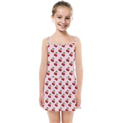 Retro Pink Cherries Kids  Summer Sun Dress