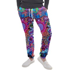 Red Flower Abstract  Men s Jogger Sweatpants by okhismakingart