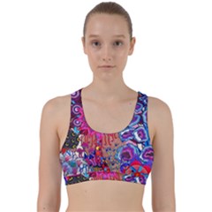 Red Flower Abstract  Back Weave Sports Bra by okhismakingart