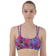 Red Flower Abstract  Line Them Up Sports Bra