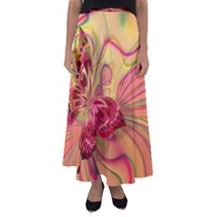 Arrangement Butterfly Pink Flared Maxi Skirt by HermanTelo