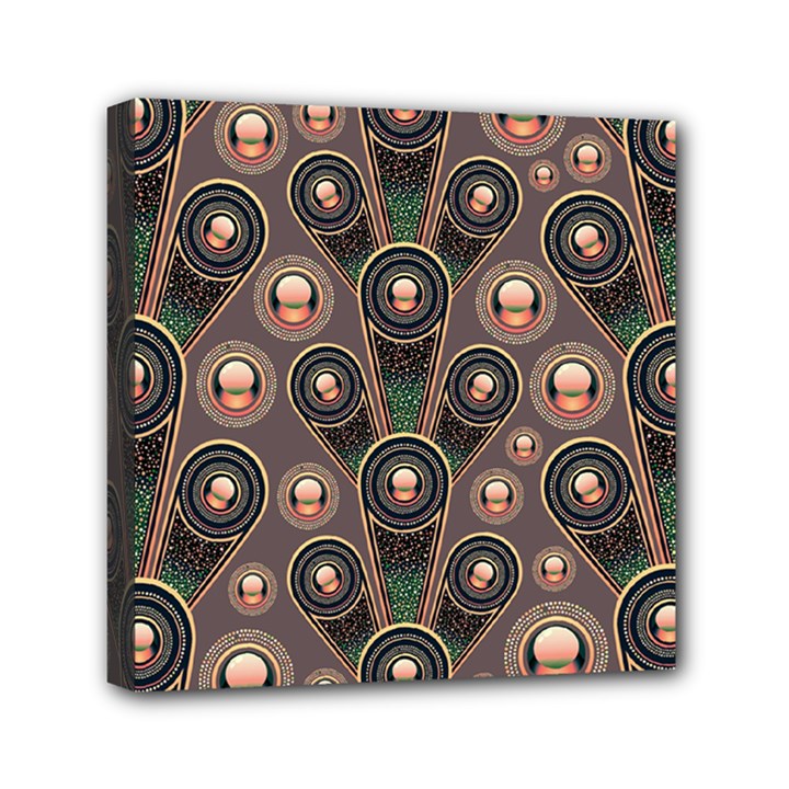 Abstract Pattern Green Mini Canvas 6  x 6  (Stretched)