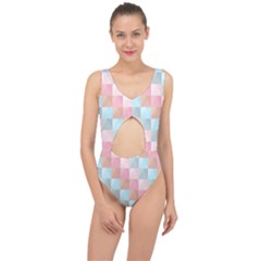 Background Pastel Center Cut Out Swimsuit