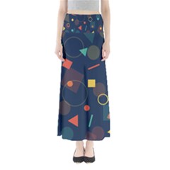 Background Geometric Full Length Maxi Skirt
