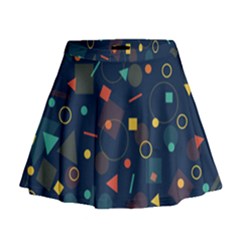Background Geometric Mini Flare Skirt