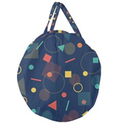 Background Geometric Giant Round Zipper Tote