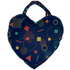 Background Geometric Giant Heart Shaped Tote