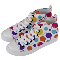 Background Polka Dot Women s Mid-top Canvas Sneakers