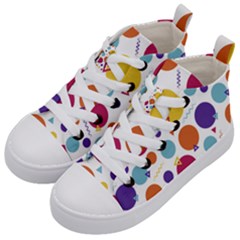 Background Polka Dot Kids  Mid-top Canvas Sneakers