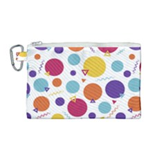 Background Polka Dot Canvas Cosmetic Bag (medium)