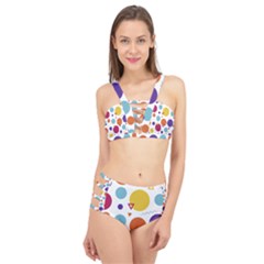 Background Polka Dot Cage Up Bikini Set