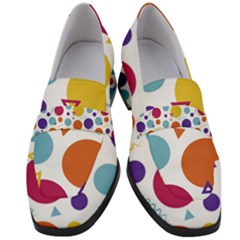 Background Polka Dot Women s Chunky Heel Loafers by HermanTelo