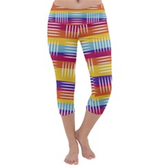 Background Line Rainbow Capri Yoga Leggings