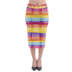 Background Line Rainbow Midi Pencil Skirt