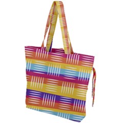 Background Line Rainbow Drawstring Tote Bag