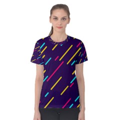 Background Lines Forms Women s Cotton Tee