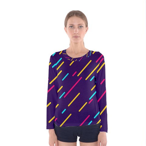 Background Lines Forms Women s Long Sleeve Tee by HermanTelo