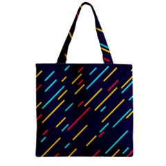 Background Lines Forms Zipper Grocery Tote Bag