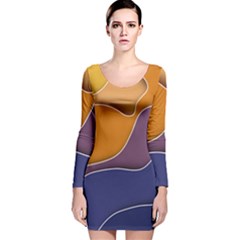 Autumn Waves Long Sleeve Velvet Bodycon Dress