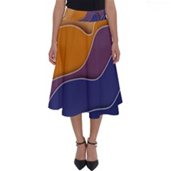 Autumn Waves Perfect Length Midi Skirt by HermanTelo