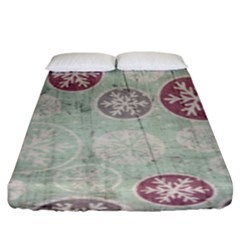 Background Christmas Vintage Old Fitted Sheet (king Size)