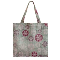 Background Christmas Vintage Old Zipper Grocery Tote Bag