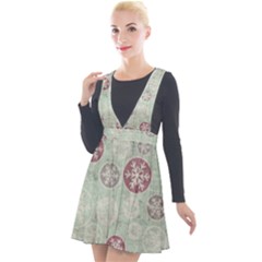 Background Christmas Vintage Old Plunge Pinafore Velour Dress