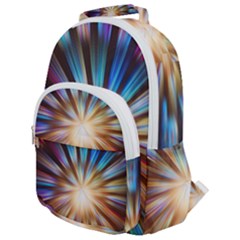 Background Spiral Abstract Rounded Multi Pocket Backpack