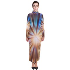 Background Spiral Abstract Turtleneck Maxi Dress