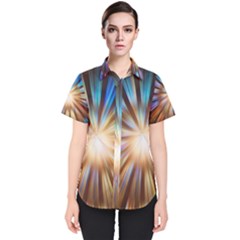 Background Spiral Abstract Women s Short Sleeve Shirt