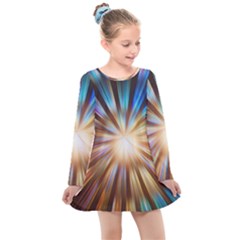 Background Spiral Abstract Kids  Long Sleeve Dress