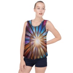 Background Spiral Abstract Bubble Hem Chiffon Tank Top