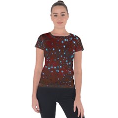 Background Star Christmas Short Sleeve Sports Top 