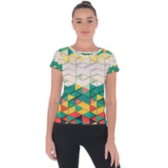 Background Triangle Short Sleeve Sports Top 
