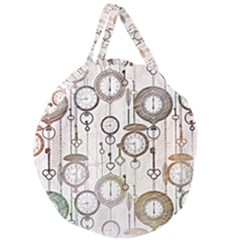 Background Watches Key Time Retro Giant Round Zipper Tote by HermanTelo