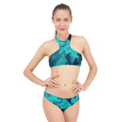 Background Texture High Neck Bikini Set