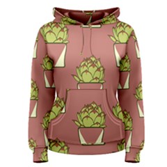 Cactus Pattern Background Texture Women s Pullover Hoodie