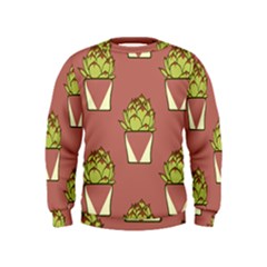 Cactus Pattern Background Texture Kids  Sweatshirt