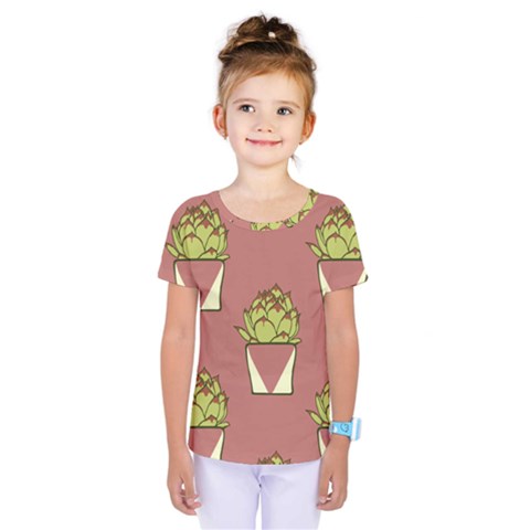 Cactus Pattern Background Texture Kids  One Piece Tee by HermanTelo