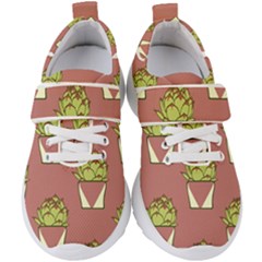 Cactus Pattern Background Texture Kids  Velcro Strap Shoes