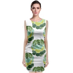 Cactus Pattern Classic Sleeveless Midi Dress