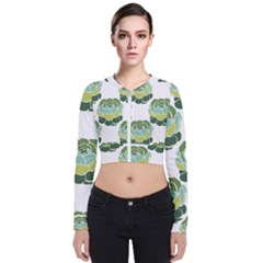 Cactus Pattern Long Sleeve Zip Up Bomber Jacket by HermanTelo