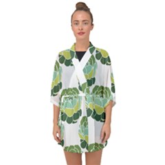 Cactus Pattern Half Sleeve Chiffon Kimono