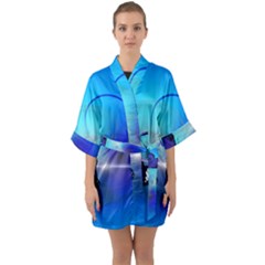 Butterfly Animal Insect Quarter Sleeve Kimono Robe by HermanTelo