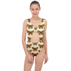 Butterflies Insects Pattern Center Cut Out Swimsuit by HermanTelo