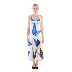 Butterfly Unique Background Sleeveless Maxi Dress