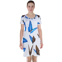 Butterfly Unique Background Short Sleeve Nightdress