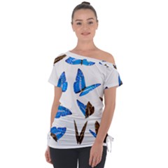 Butterfly Unique Background Tie-up Tee