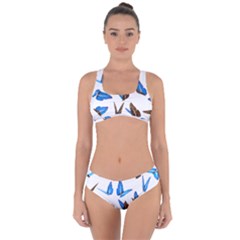 Butterfly Unique Background Criss Cross Bikini Set